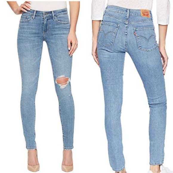 Levi's Denim - Levi's 711 Outta Time Distressed Skinny Jeans 24